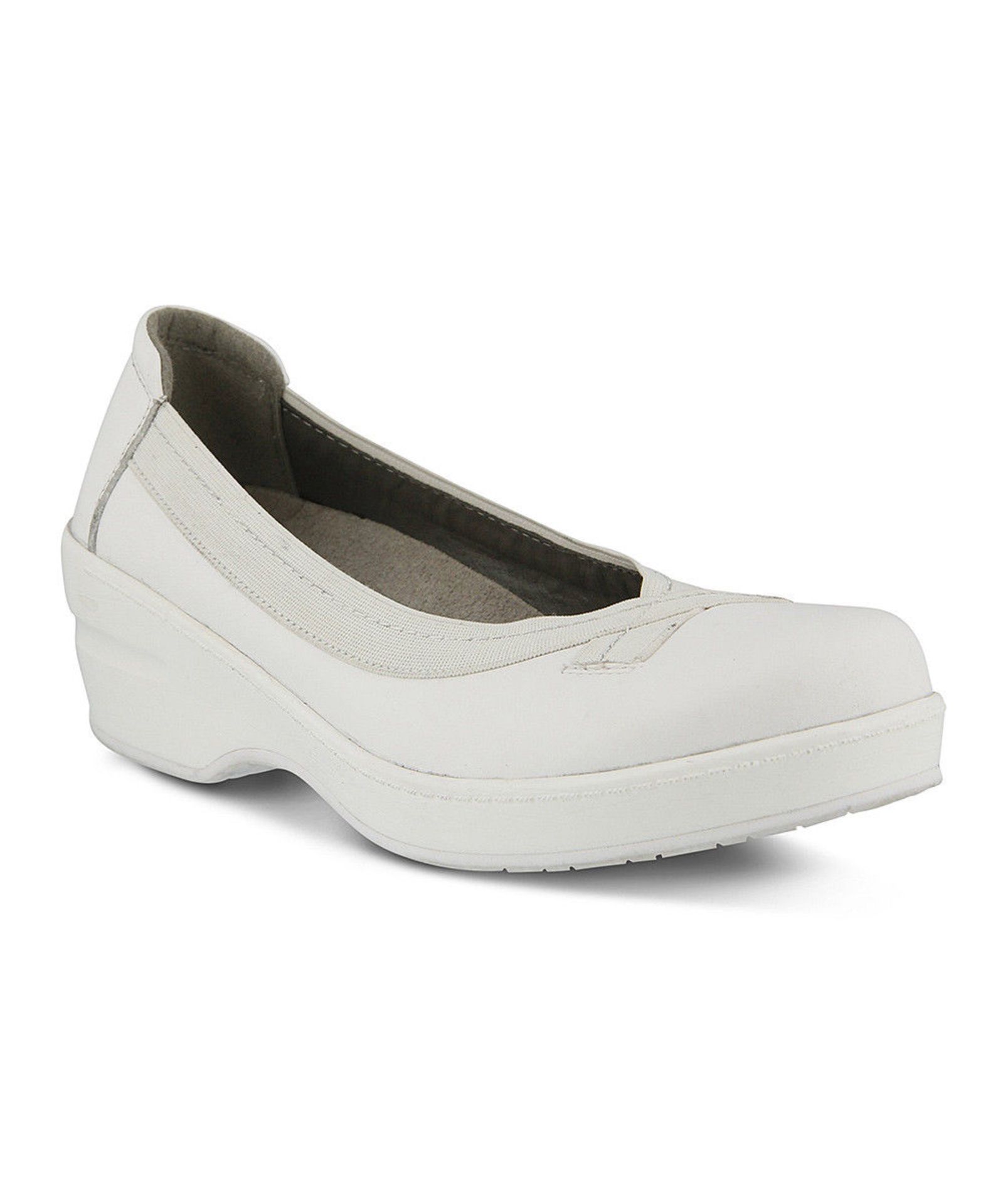 Spring Step Professional, White Belabank Leather Flat, Size Uk 6-6.5W Us 8.5 (New With Box) [Ref: