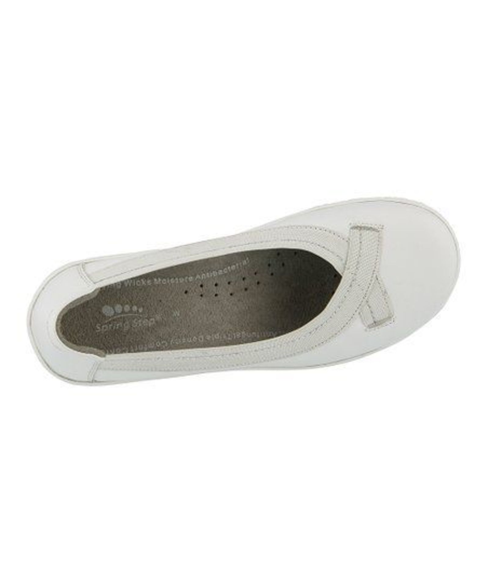 Spring Step Professional, White Belabank Leather Flat, Size Uk 6-6.5W Us 8.5 (New With Box) [Ref: - Image 3 of 4