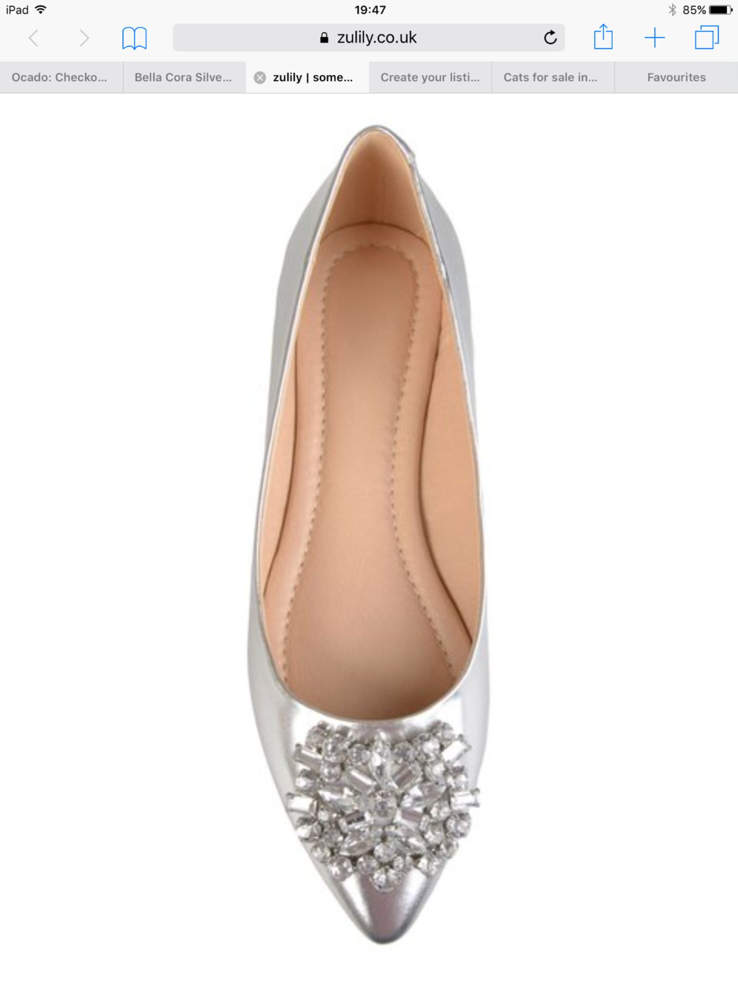 Bella Cora Silver Rena Ballet Flat, Size Uk 4.5 Us 7 (New With Box) [Ref: 53391740 G4]-Tf - Image 4 of 6