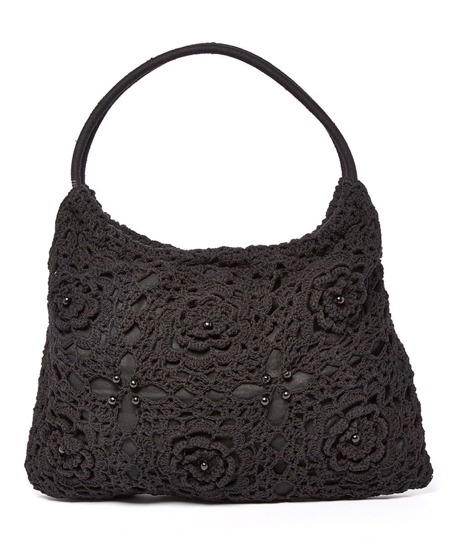 Black Floral Rosette Tote (New With Tags) [Ref: 49089323-Tub 9]-Mi