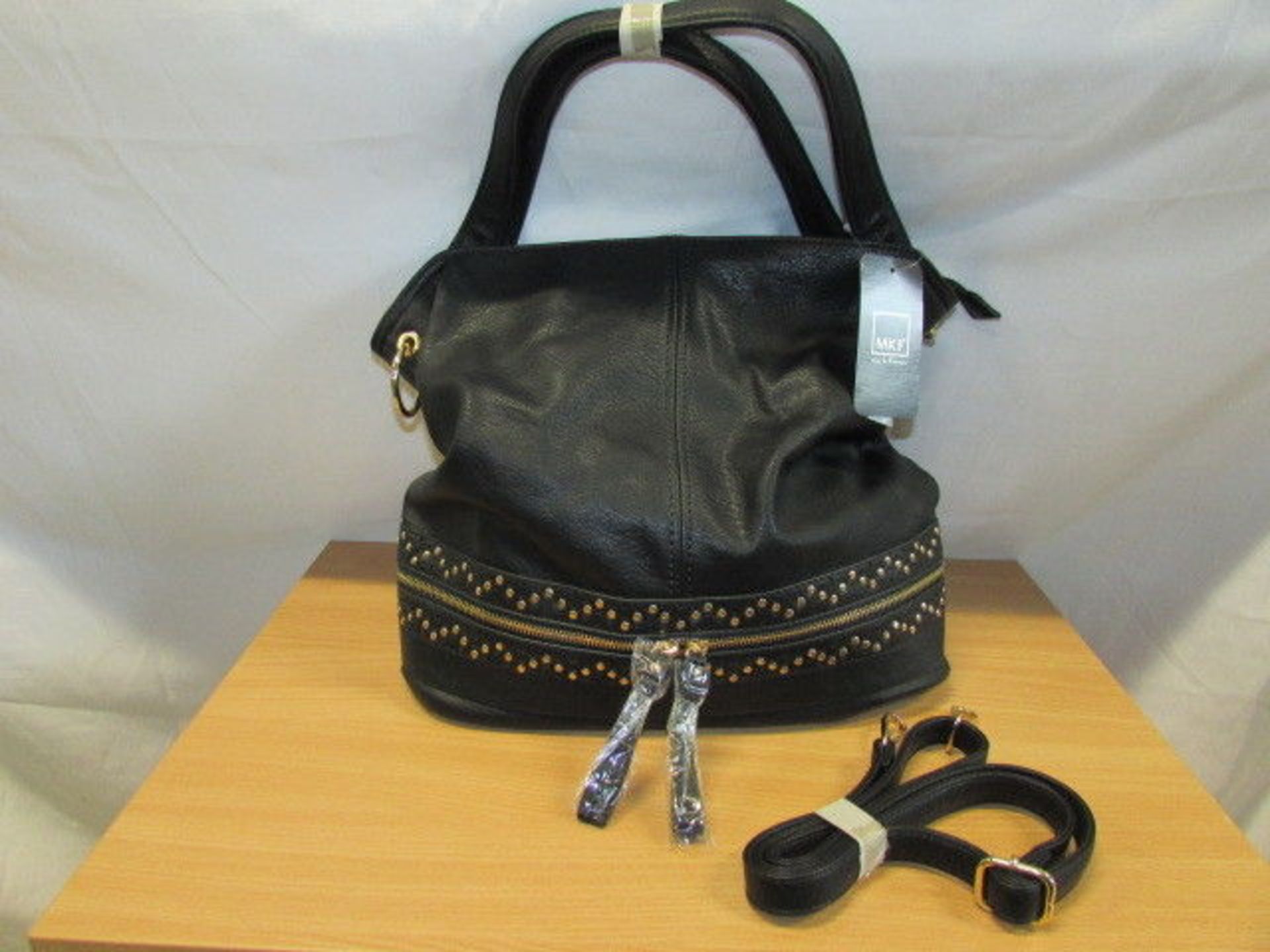 Mkf Collection By Mia K. Farrow Black Studded Tote (New With Tags) [Ref: 43470612-Mi-Tub 5]-Mi