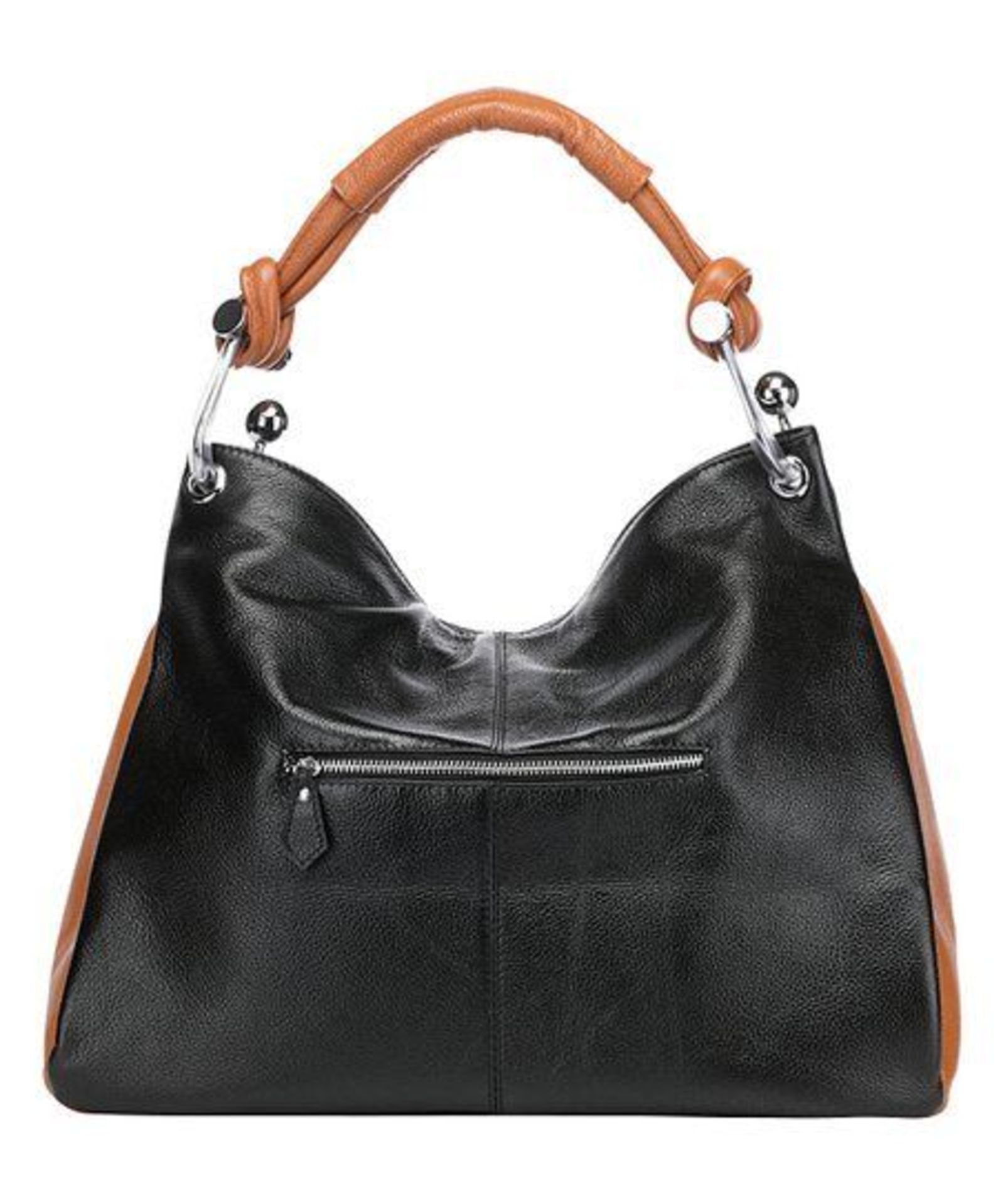 Vicenzo Leather Black & Brown Melissa Leather Hobo (New With Tags) [Ref: 34095420-Tf-Tub 1]-Tf - Image 3 of 3