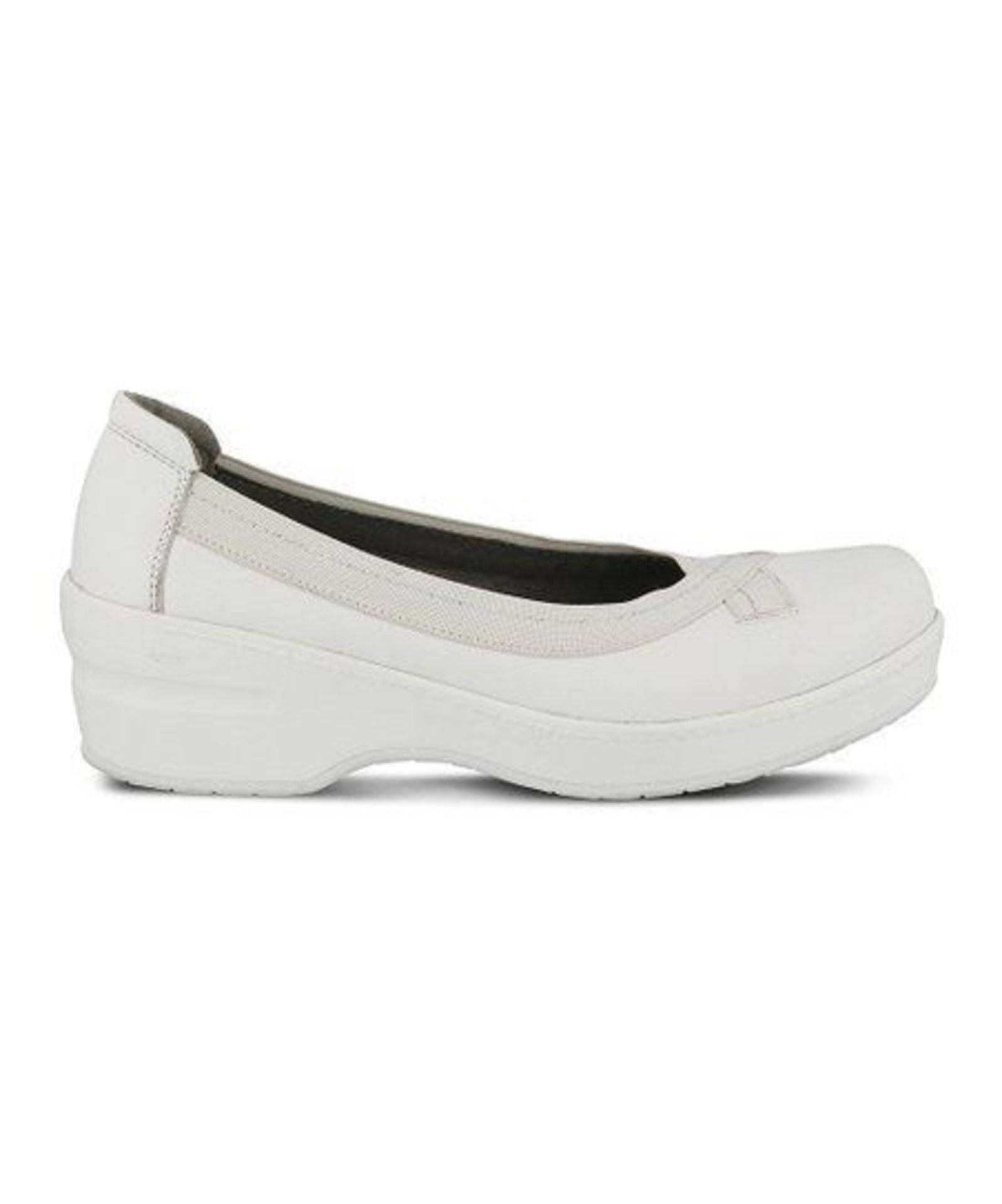 Spring Step Professional, White Belabank Leather Flat, Size Uk 6-6.5W Us 8.5 (New With Box) [Ref: - Image 2 of 4
