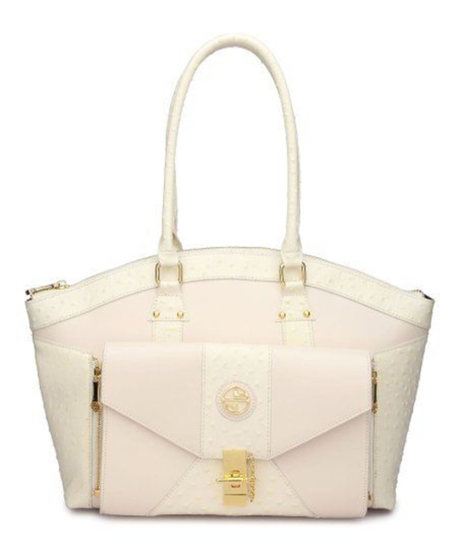 Segolene Noir Ivory Leather Silana Tote & Clutch (New With Tags) [Ref: 25173621-Mi-Tub 7]-Mi - Image 2 of 4