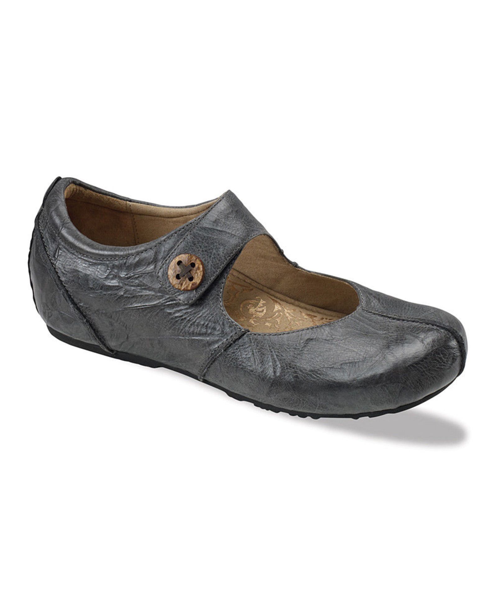 Aetrex Graphite Monica Leather Mary Jane (Uk Size:3/Us Size:5) (New With Box) [Ref: 27331528-J-