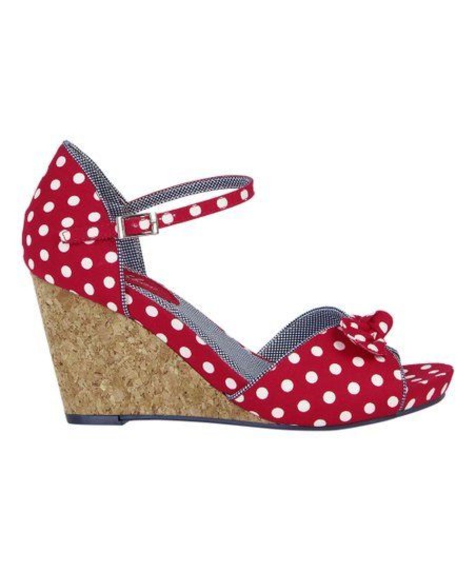 Ruby Shoo Red Polka Dot Molly Wedge Sandal (Uk Size:4/Euro Size:37) (New With Box) [Ref: 49603457- - Image 2 of 4
