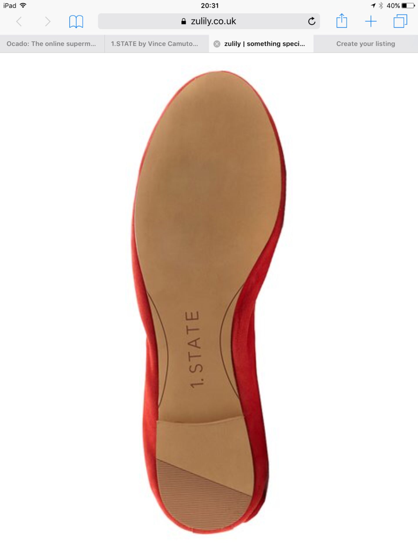 1.State By Vince Camuto Persimmon Skylaar Suede Flat, Size Uk 4.5 Us 6.5 (New With Box) [Ref: - Image 5 of 7