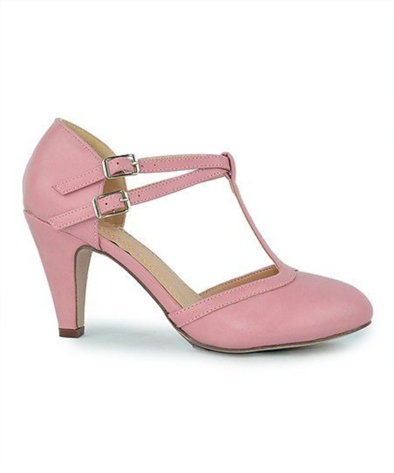 Chase & Chloe Dusty Pink Double T-Strap Kimmy Mary Jane (Uk Size:5.5/Us Size:8) (New With Box) [Ref: - Image 2 of 2