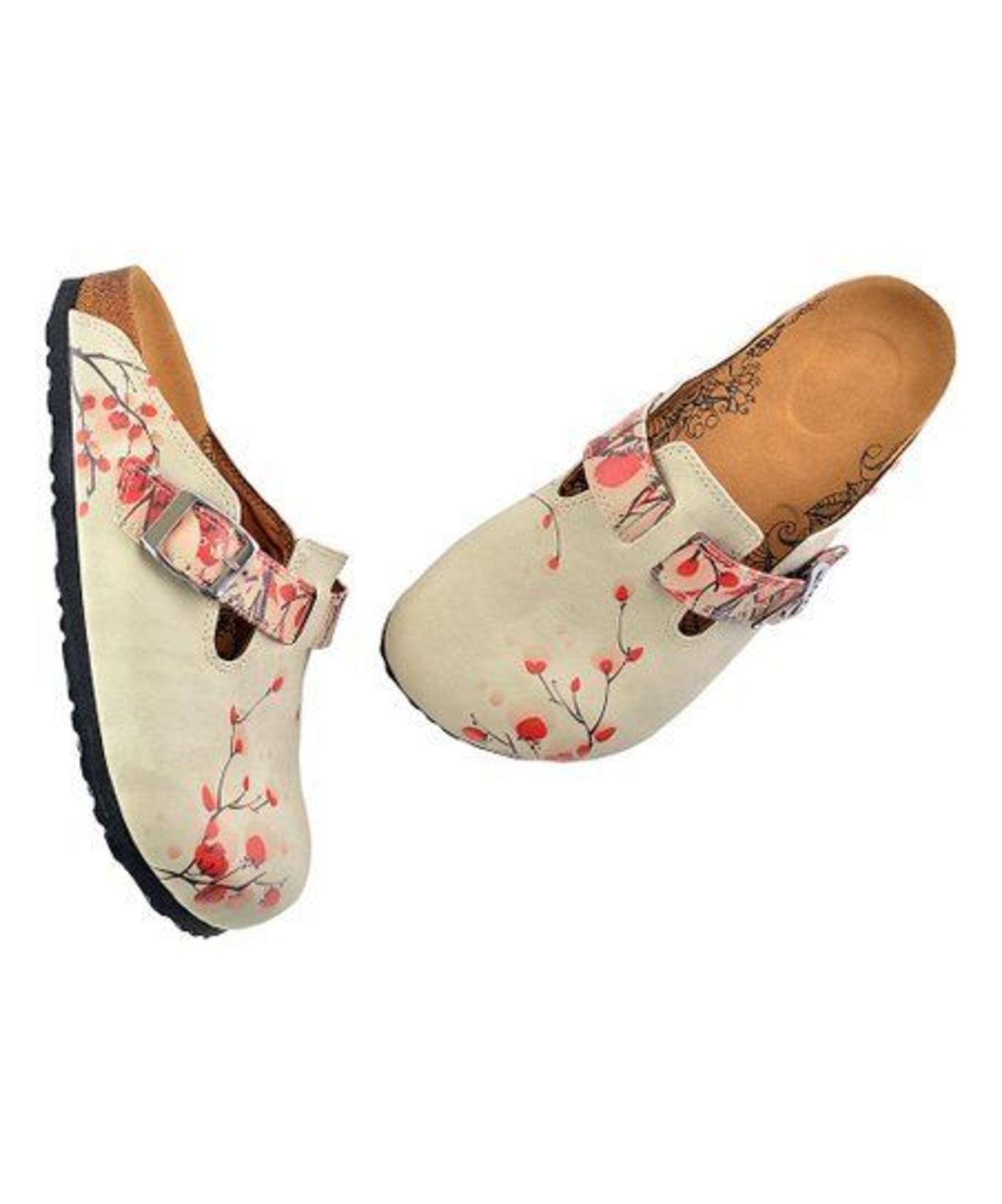 Calceo Cream & Red Floral Slip-On Mule Uk Size: Eur 35 (New With Box) [Ref: 48517104-G-002] - Image 2 of 4