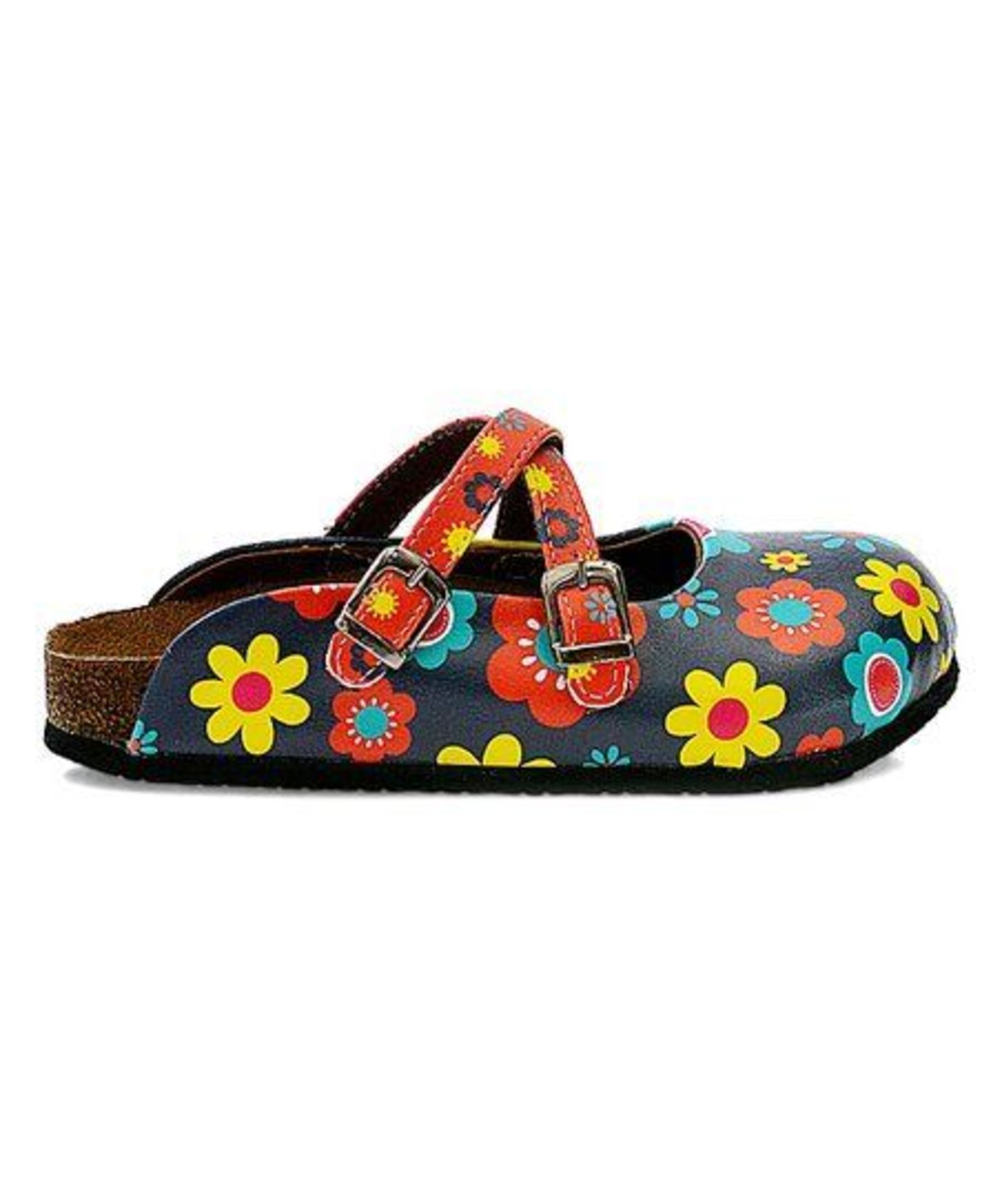 Calceo Blue Floral Cross-Strap Mule (Uk Size:8/Euro Size:41) (New With Box) [Ref: 47526285-B-003] - Image 2 of 4