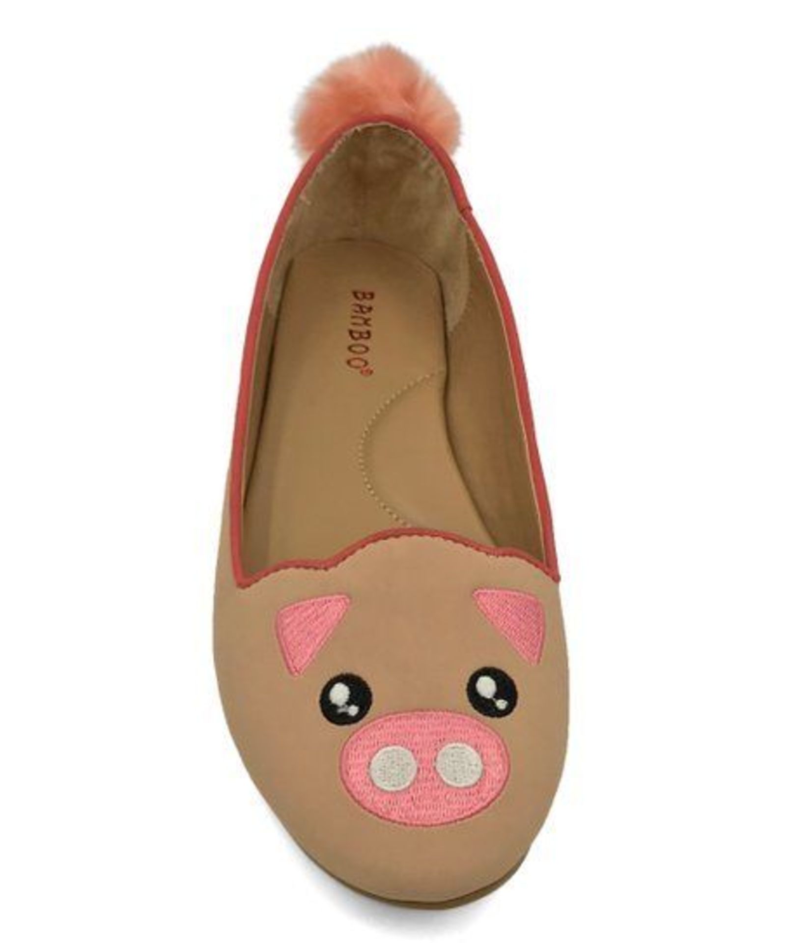 Bamboo Pink Piggy Pom-Pom Flat (Uk Size:5/Us Size:7) (New With Box) [Ref: 46919674-F-002] - Image 2 of 3