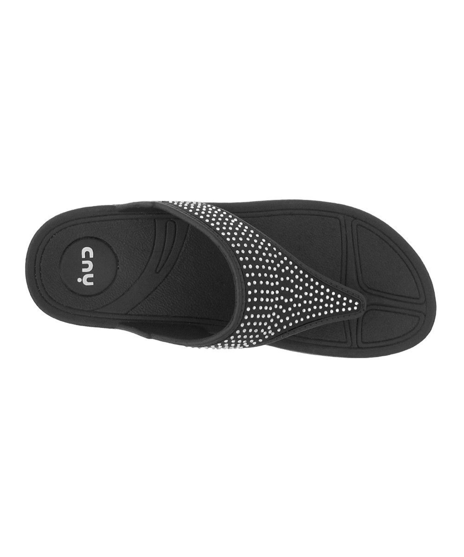 Capelli New York Black Embellished Jelly Flip-Flops (Uk Size:6/Us Size:8) (New Without Box) [Ref: - Image 2 of 2