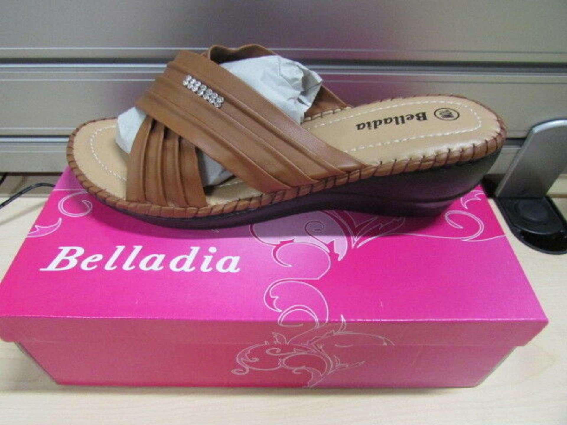 Belladia Tan Rhinestone Hilda Slide (Uk Size: 8/Us Size: 10) (New With Box) [Ref: 36692402-I-003]