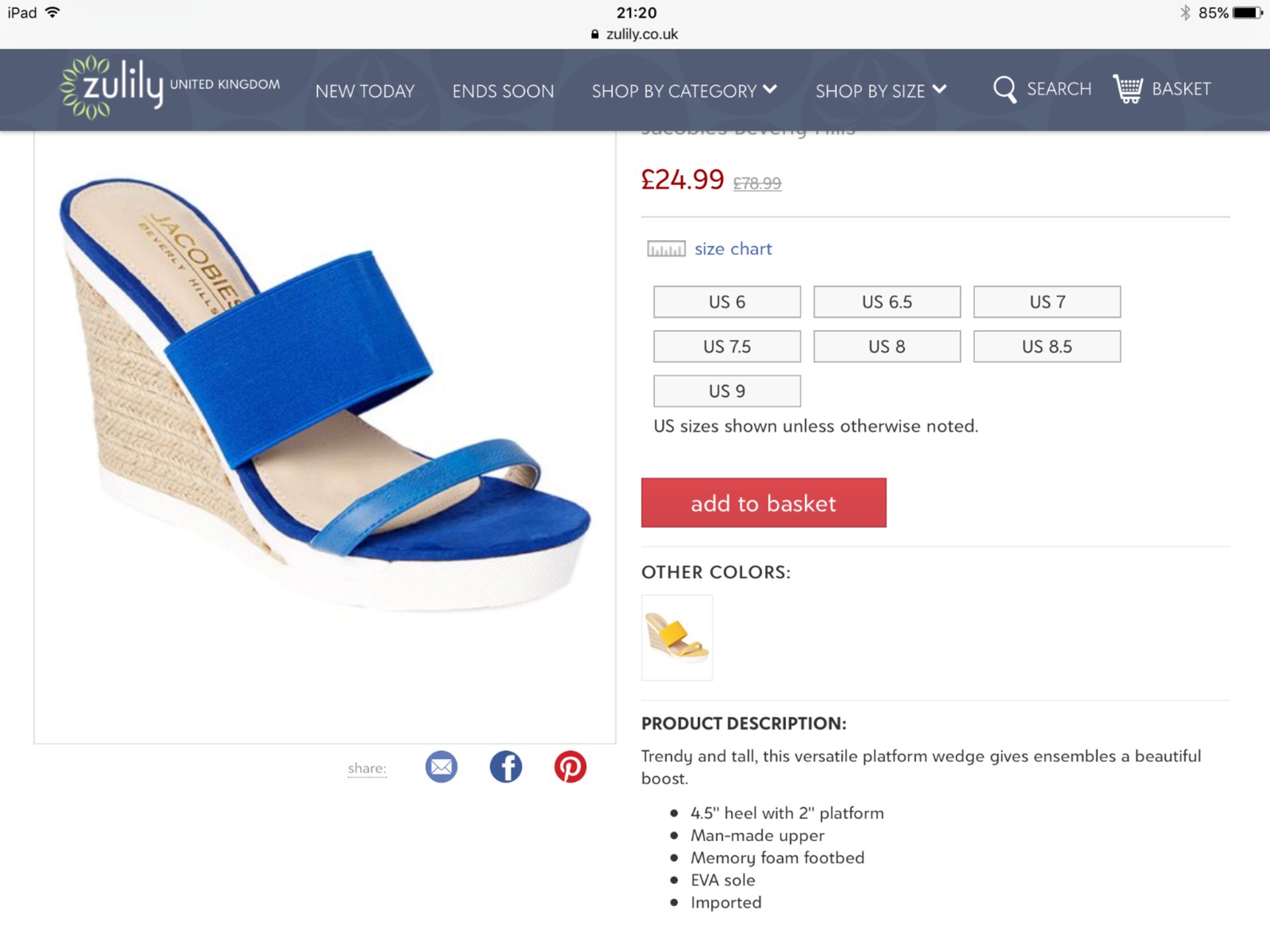 Jacobies Beverly Hills Blue & White Thelma Sandal, Size Uk 3-3.5 Us 5.5 (New With Box) [Ref: - Image 3 of 4