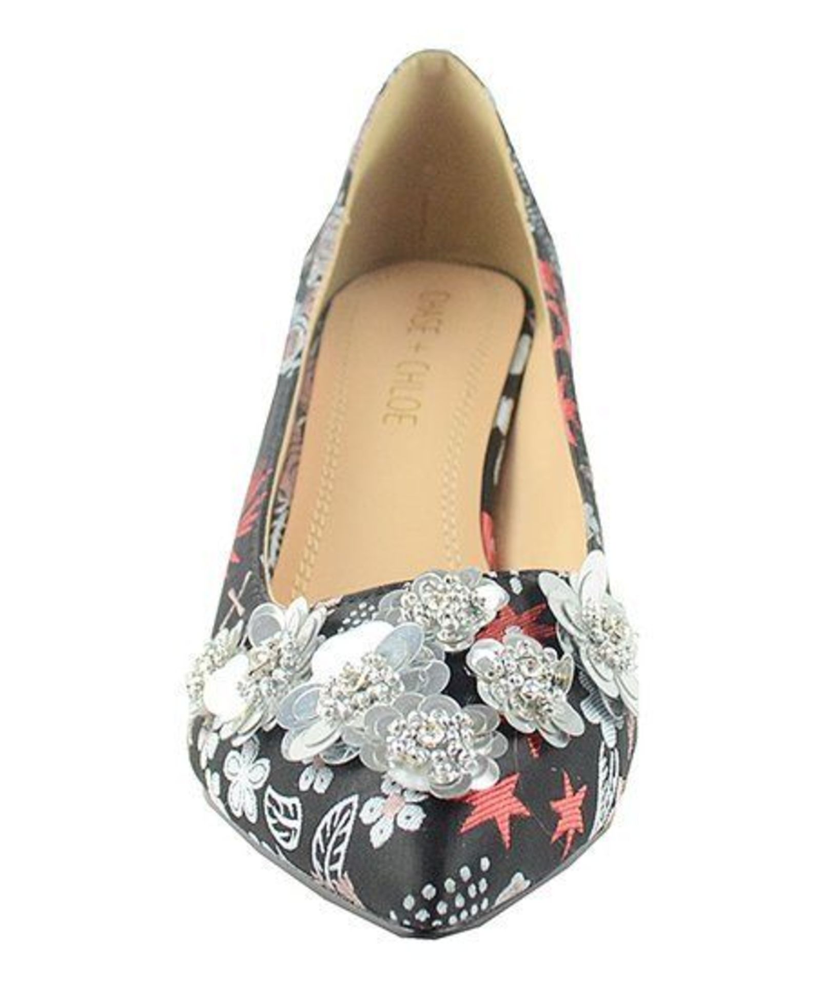 Chase & Chloe Black Floral Nana Pump (Uk Size:6/Us Size:7.5) (New With Box) [Ref: 55682784-C-001] - Image 3 of 3