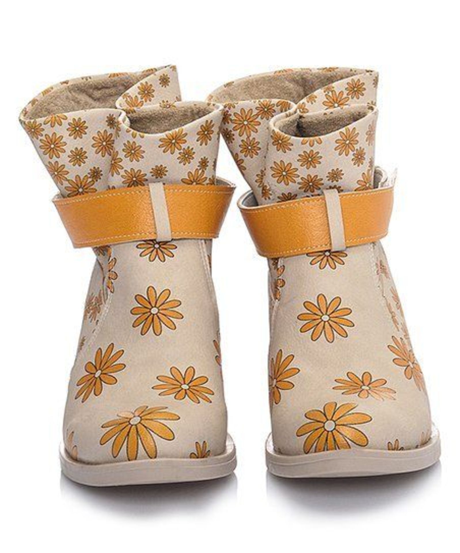 Calory Yellow & Beige Daisy Bootie (Uk Size:7/Euro Size:40) (New With Box) [Ref: 50727710-F-003] - Image 2 of 5