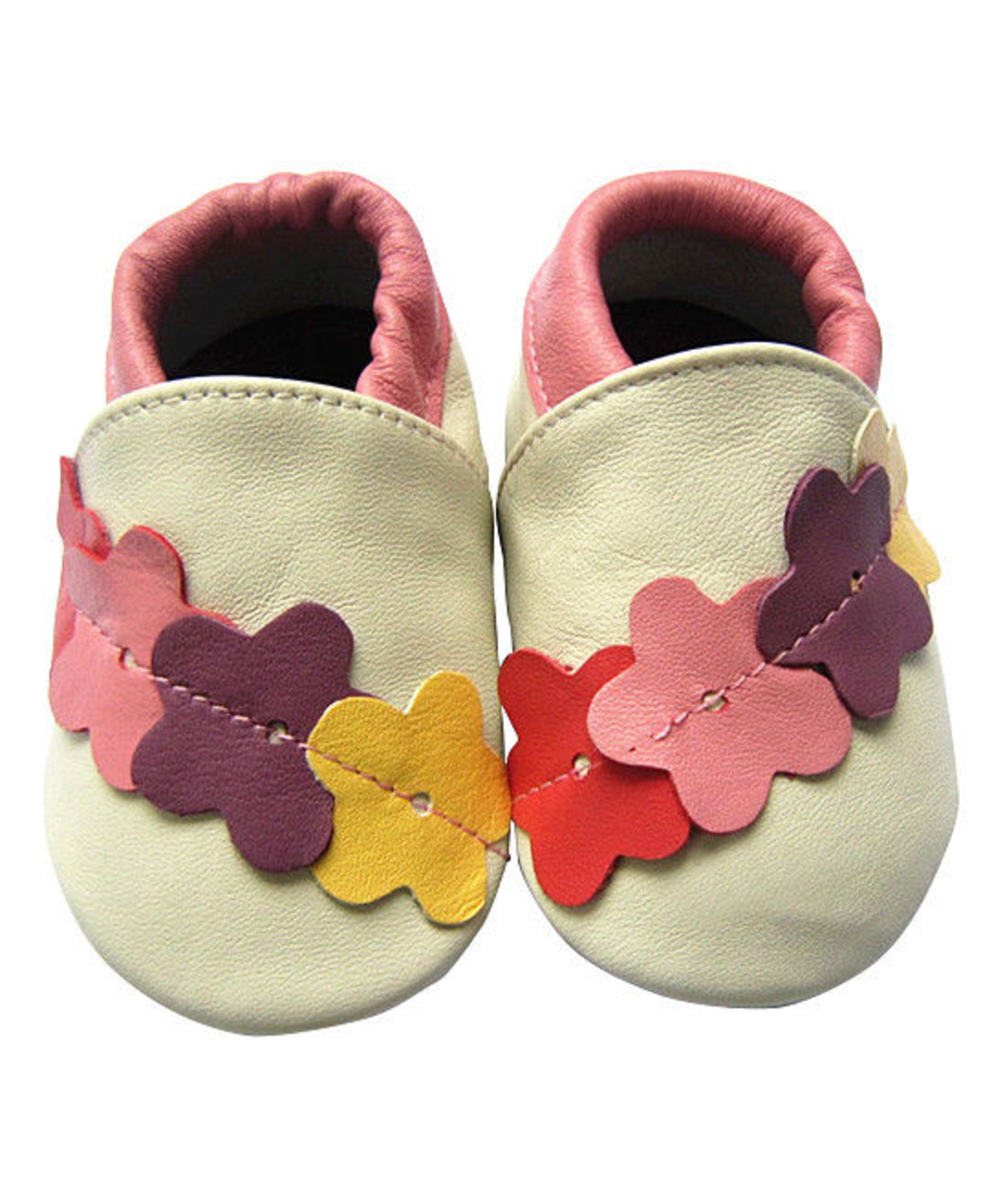 Forgotten Princess Cream Flower Leather Booties 12-18 Months (New Without Box) [Ref: 31174380-M-