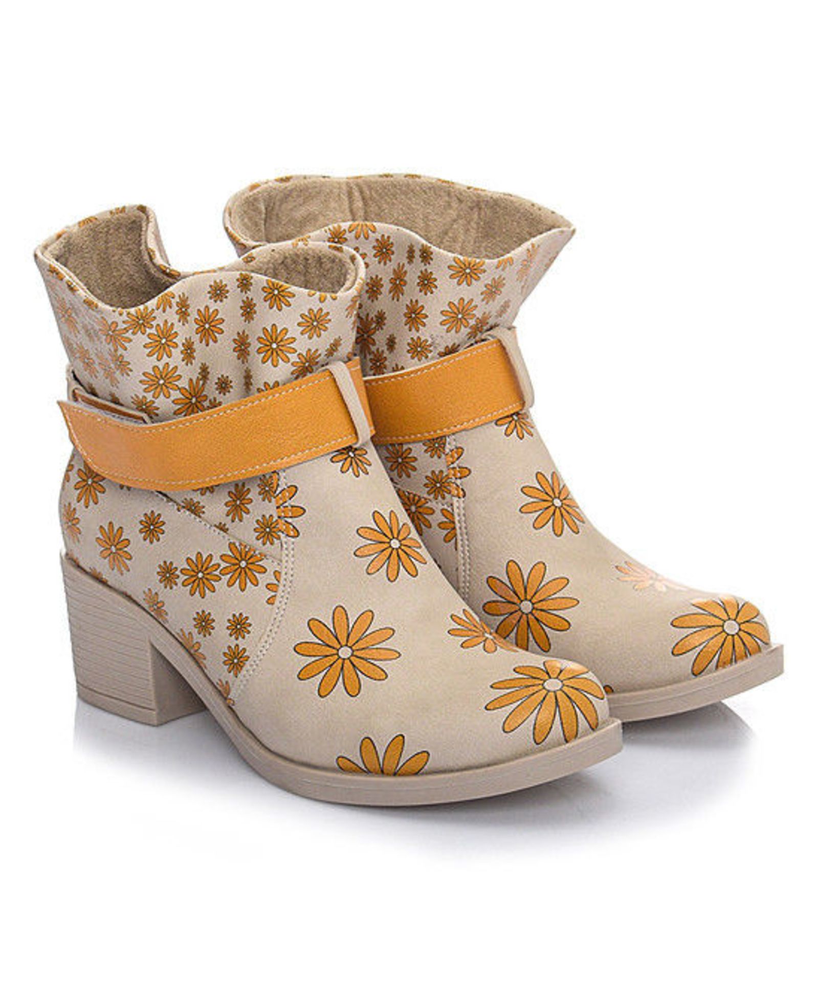 Calory Yellow & Beige Daisy Bootie (Uk Size:7/Euro Size:40) (New With Box) [Ref: 50727710-F-003]