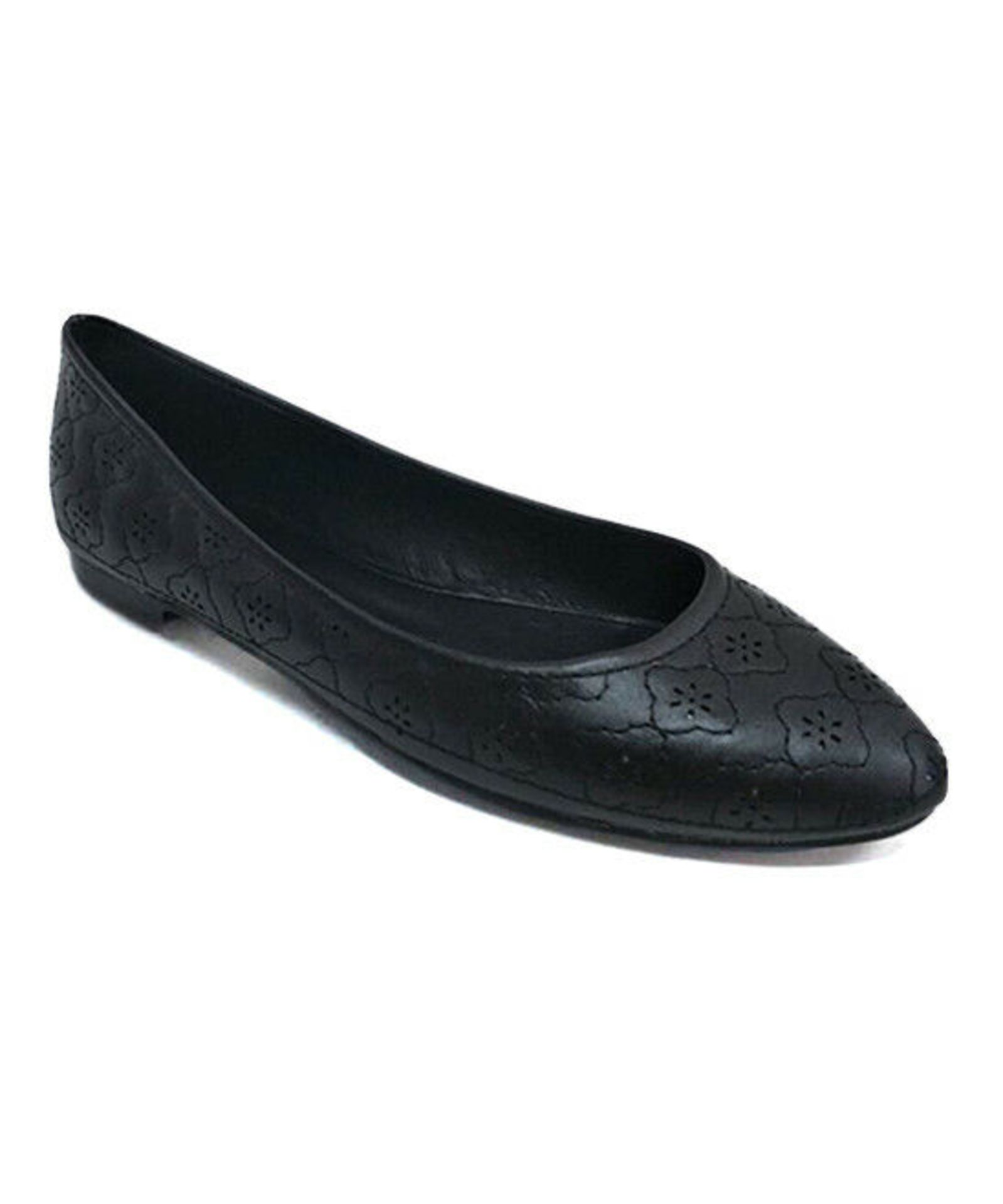 M & L Black Floral Embossed Ballet Flat (Uk Size:8/Us Size:10) (New With Box) [Ref: 50246431-D-002]