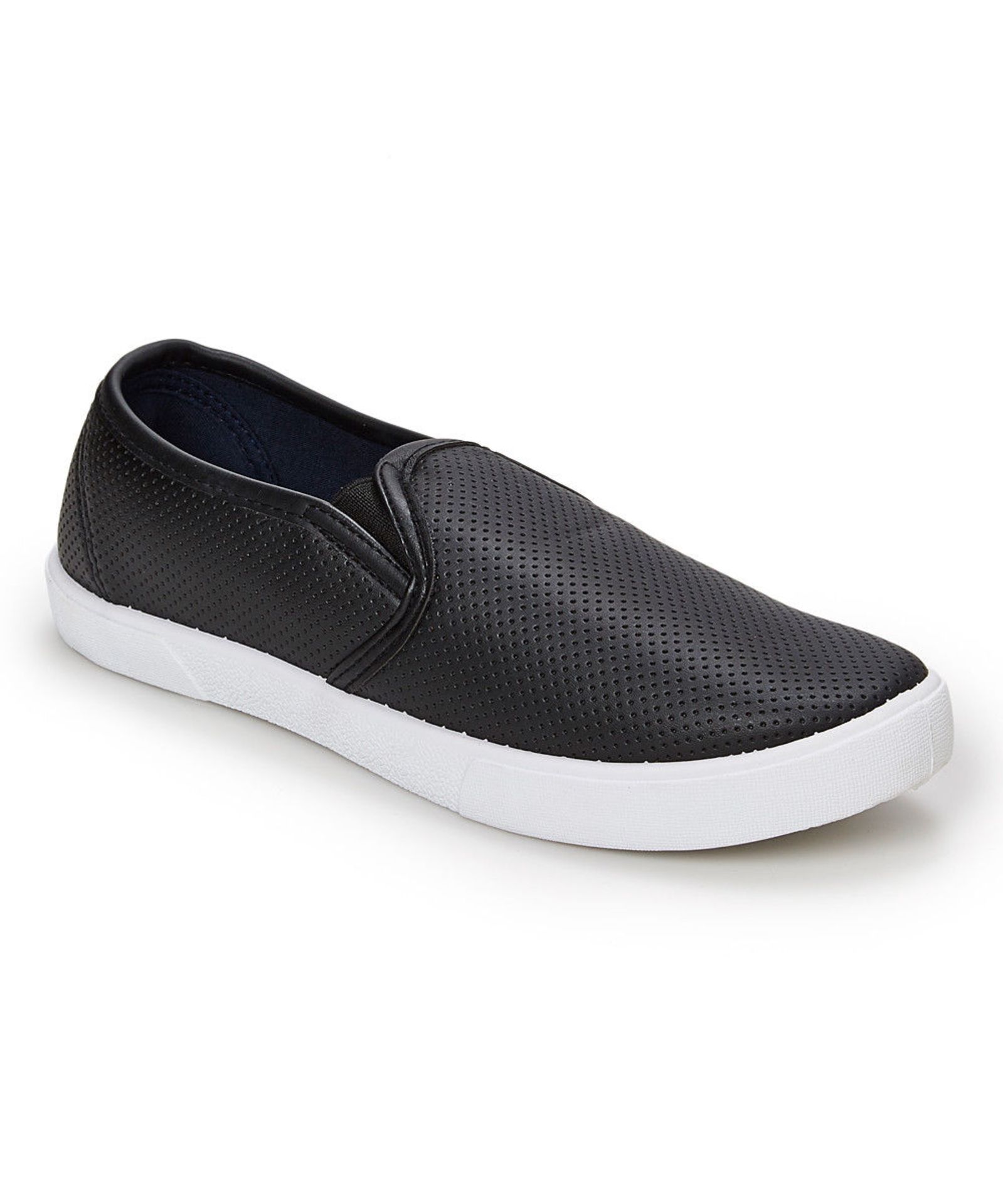 Aéropostale Black Perforated Slip-On Sneaker (Uk Size:4.5/Us Size:7) (New Without Box) [Ref: