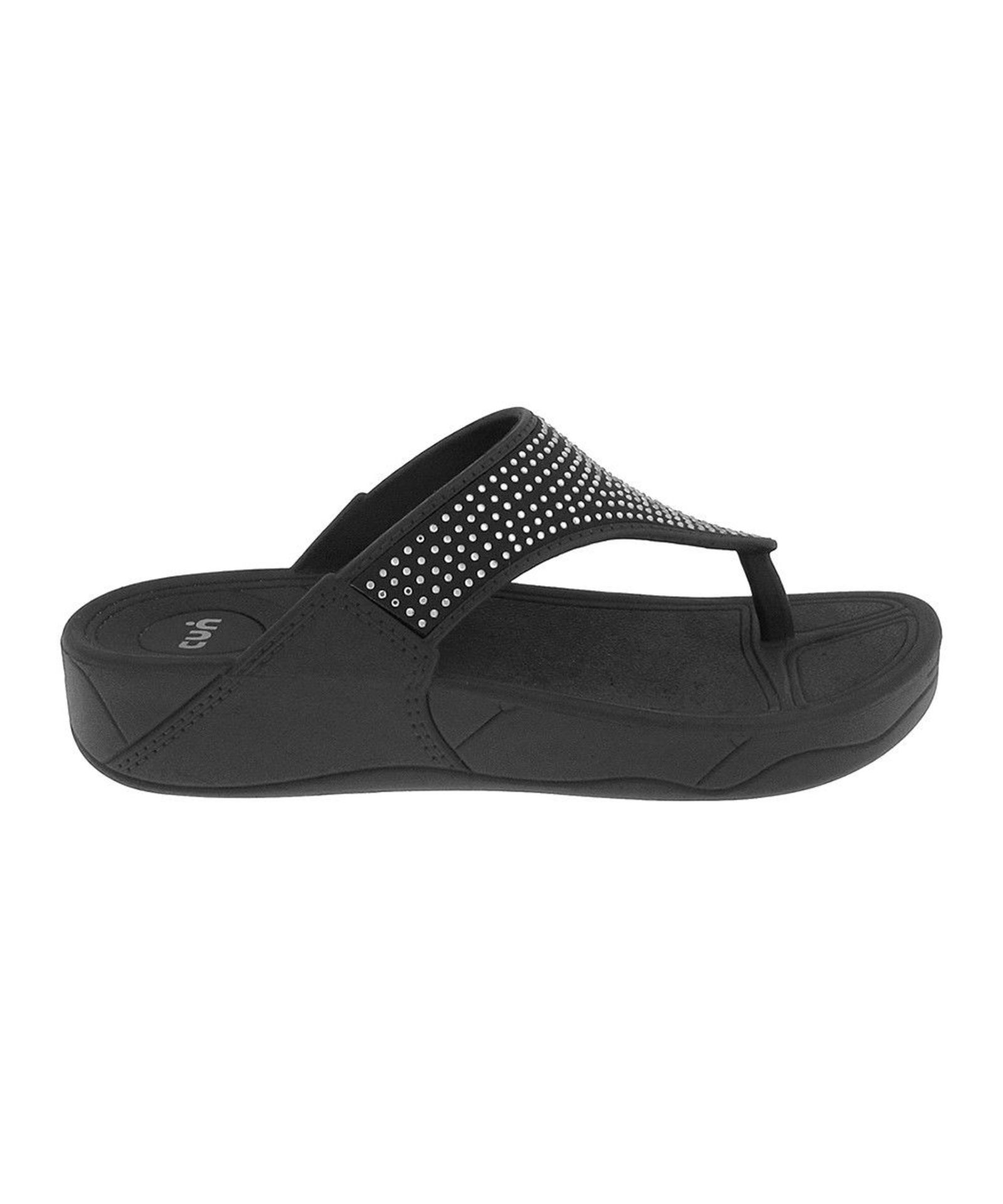 Capelli New York Black Embellished Jelly Flip-Flops (Uk Size:6/Us Size:8) (New Without Box) [Ref: