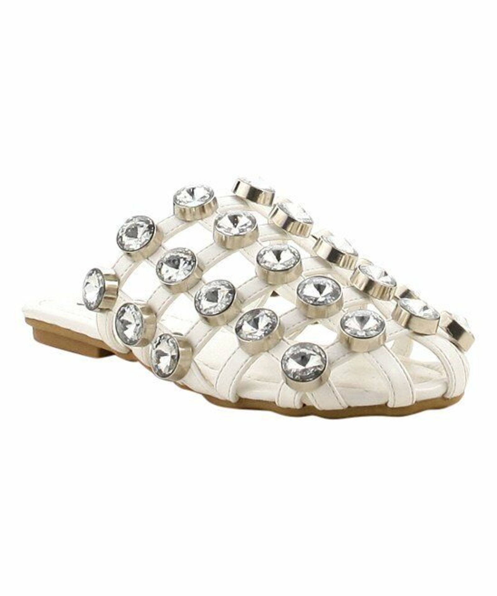 Cape Robbin Collection White Stud-Accent Coma Sandal (Uk Size: 6/Us Size: 8) (New With Box) [Ref: