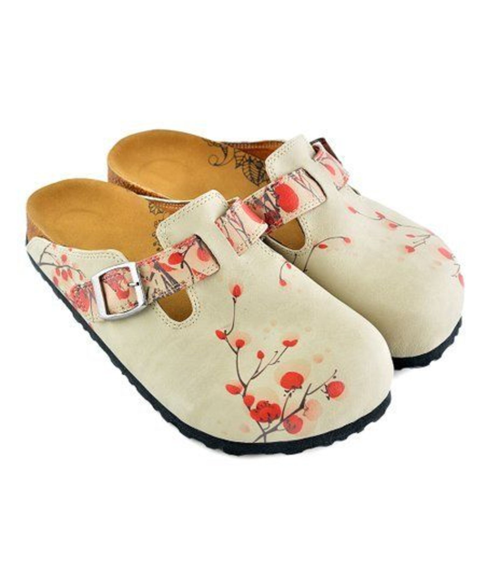 Calceo Cream & Red Floral Slip-On Mule Uk Size: Eur 35 (New With Box) [Ref: 48517104-G-002] - Image 3 of 4