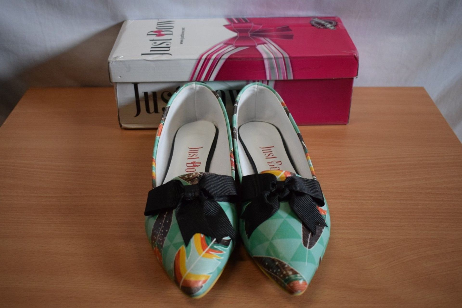 Just Bow Green And Orange Feather Flat (Uk Size:8/Euro Size:42) (New With Box) [Ref: 8681441150923- - Image 2 of 2