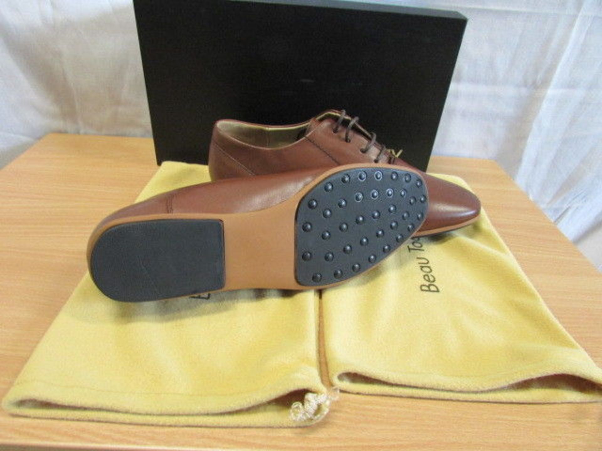 Beau Today Brown Leather Oxford Shoes (Uk Size:6/Euro Size:39) (New With Box) [Ref: 54040582-G-001] - Image 3 of 3