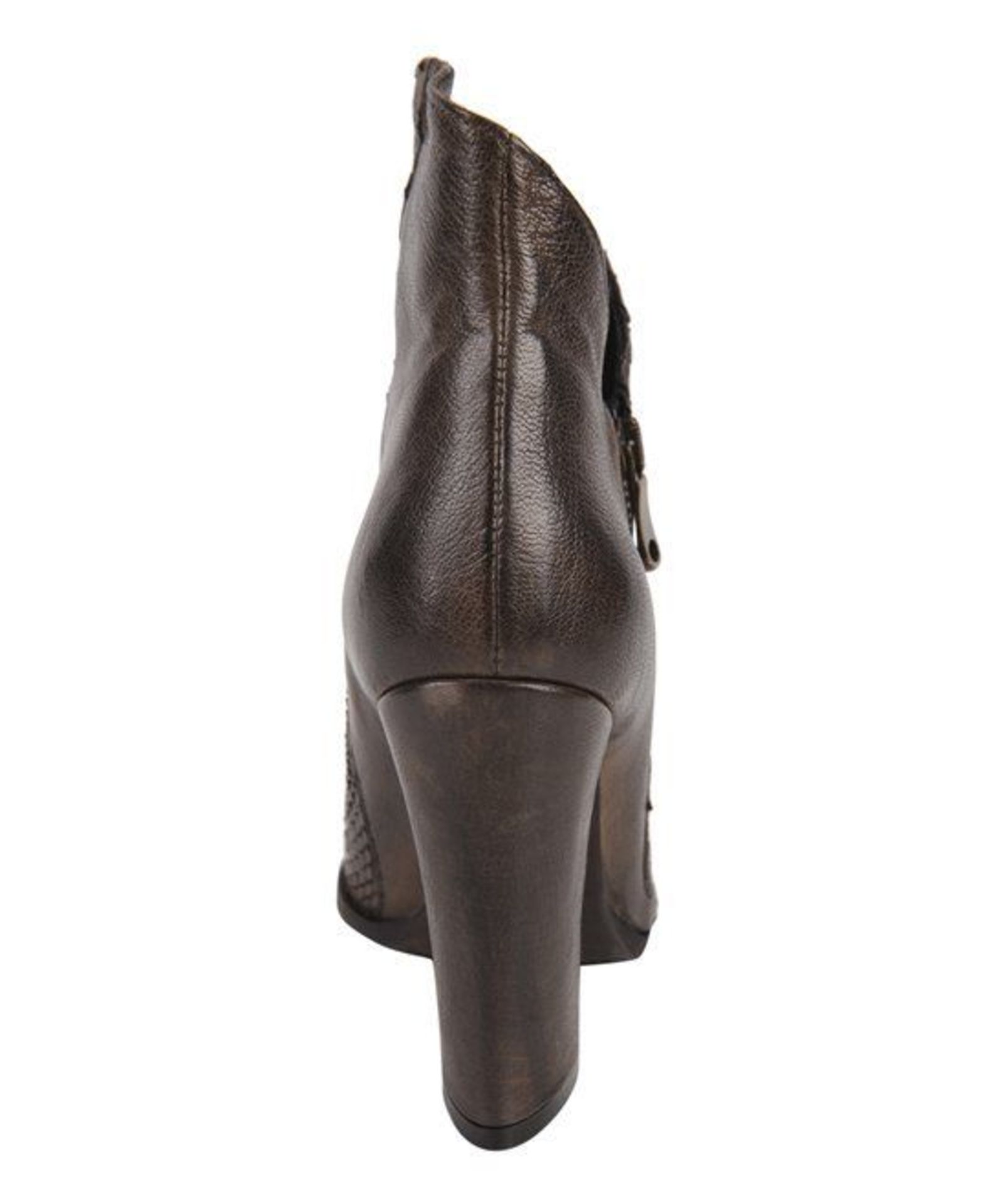 Charles David Brown Chocolate Leather Bootie (Uk Size 6:Us Size 8) (New With Box) [Ref: 43103245-G- - Image 4 of 5