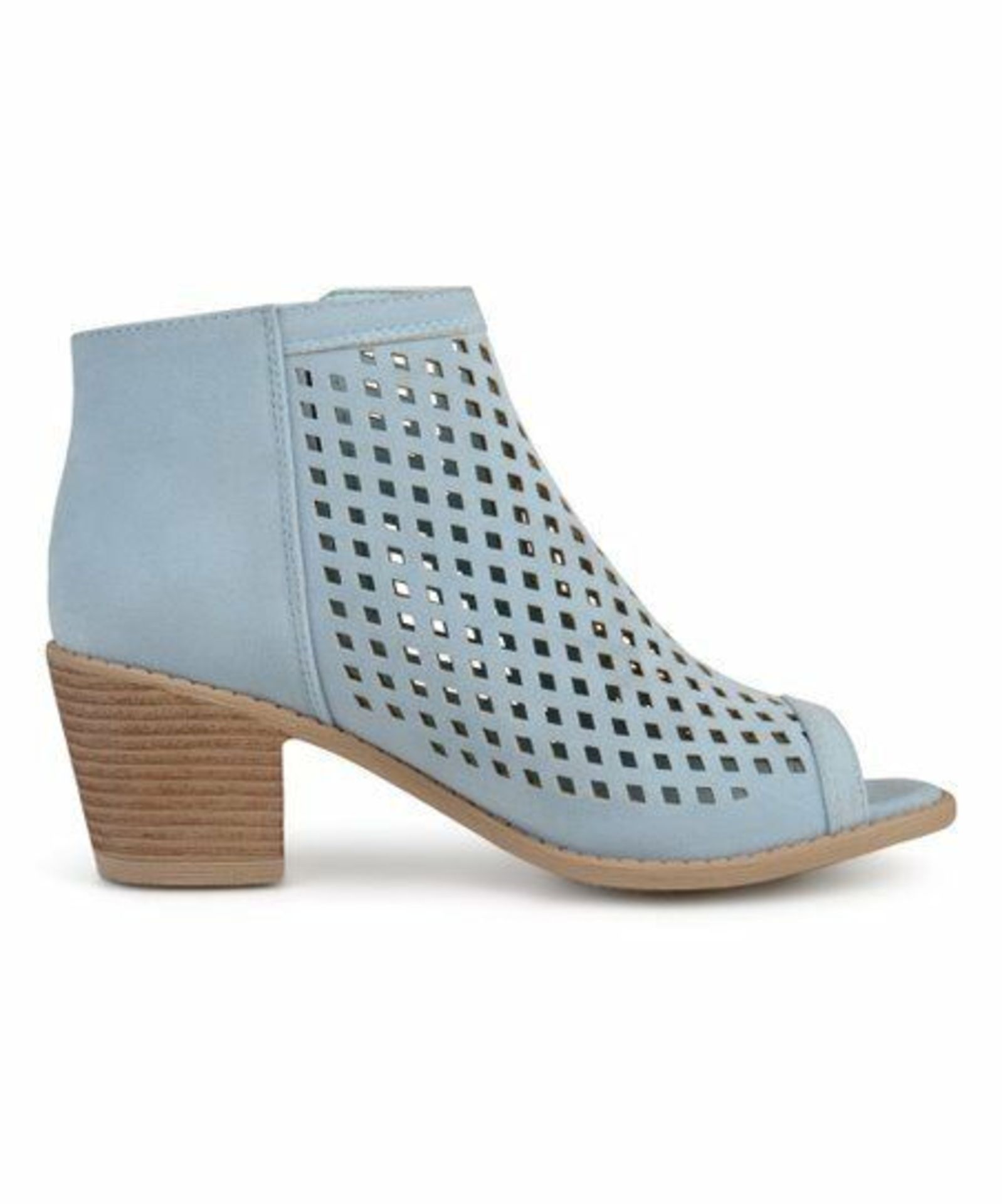 Brinley Co. Blue Perforated Perla Bootie (Uk Size:3/Us Size:5.5) (New With Box) [Ref: 47355354-C- - Image 3 of 5