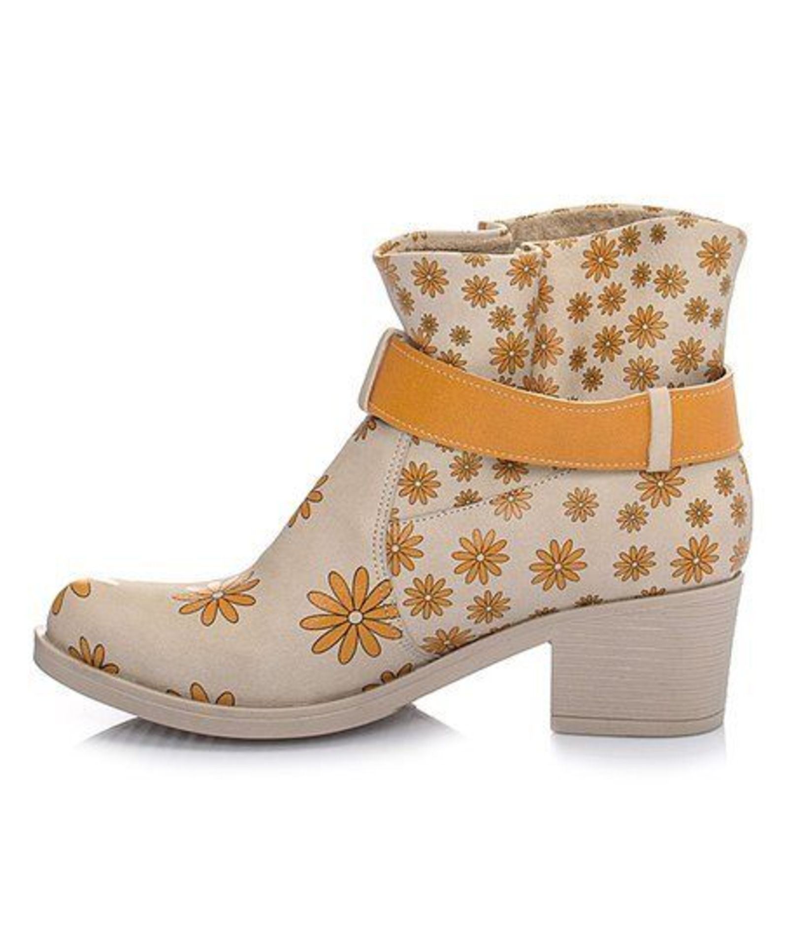 Calory Yellow & Beige Daisy Bootie (Uk Size:7/Euro Size:40) (New With Box) [Ref: 50727710-F-003] - Image 4 of 5