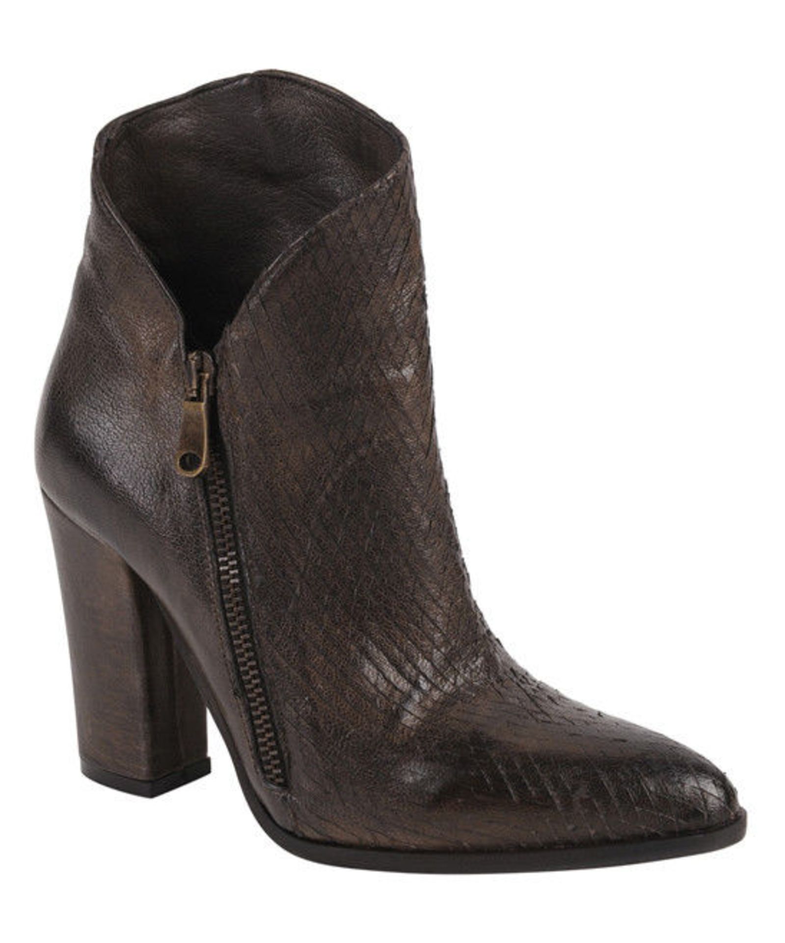 Charles David Brown Chocolate Leather Bootie (Uk Size 6:Us Size 8) (New With Box) [Ref: 43103245-G- - Image 5 of 5