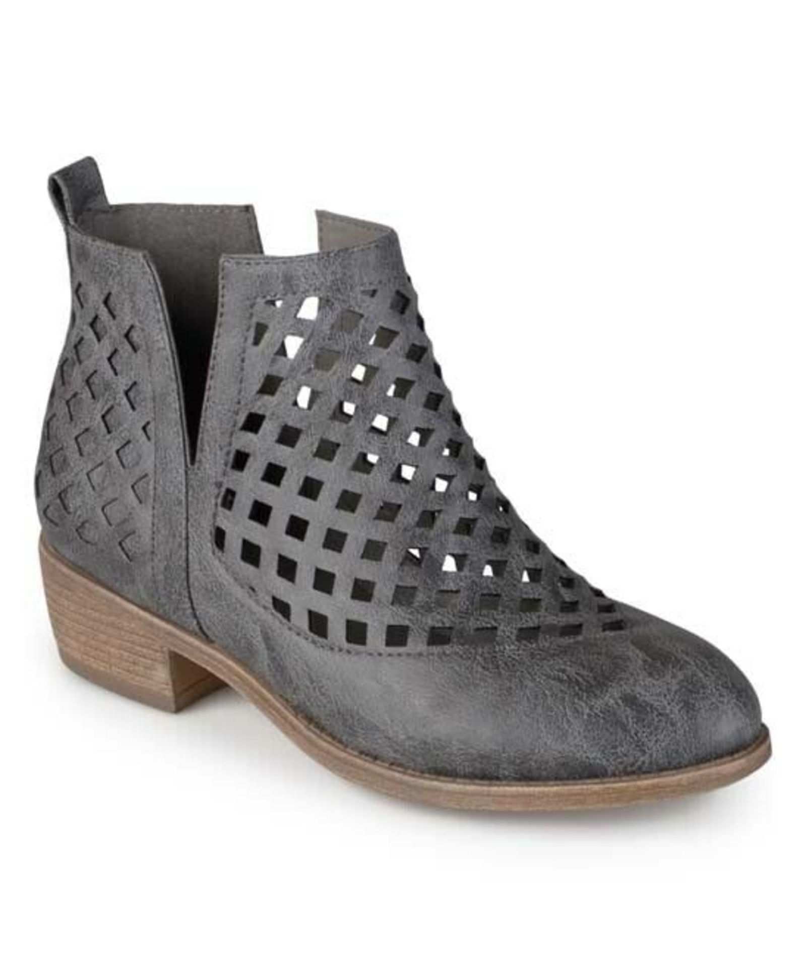 Brinley Co. Gray Cutout Karma Bootie (Uk Size:4/Us Size:6) (New With Box) [Ref: 40488588-B-003]