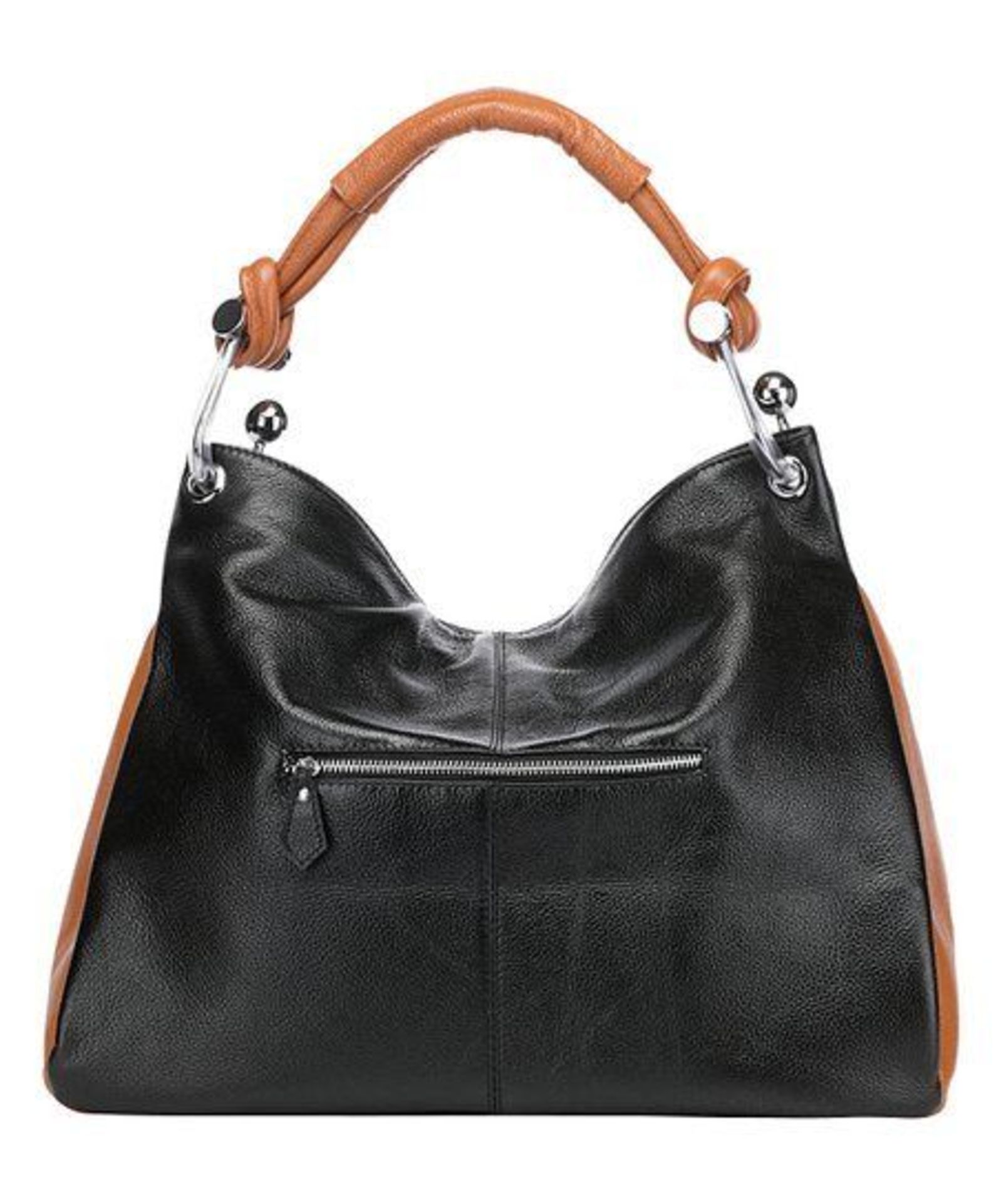 Vicenzo Leather Black & Brown Melissa Leather Hobo (New With Tags) [Ref: 34095420-Tf-Tub 1-Tf] - Image 3 of 3