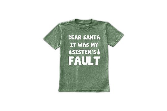 Heather Green 'It Was My Sister'S Fault' Tee - Toddler & Boys (Size: 10 Yrs) [Ref: 50428038-Tub 21]