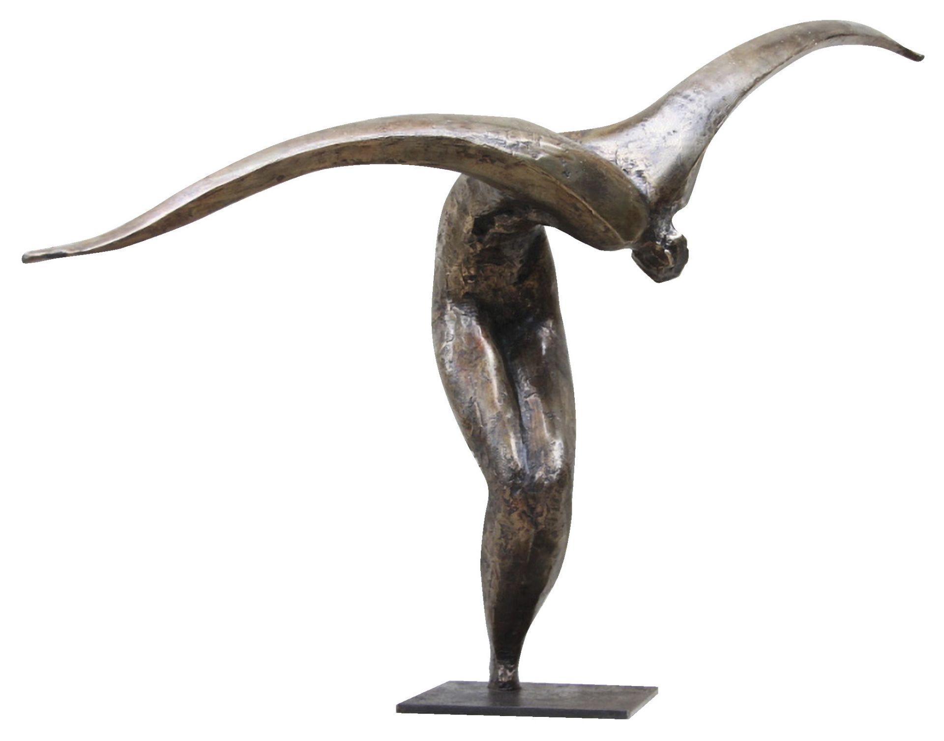 Fondacaro Jean- Marie (1956) L’envol - Bronze - 65 x 100 x 32 cm -