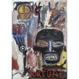 Liccia Dominique (1953) No torture - Mixed media - Signed on the lower left - 86 x 60 [...]