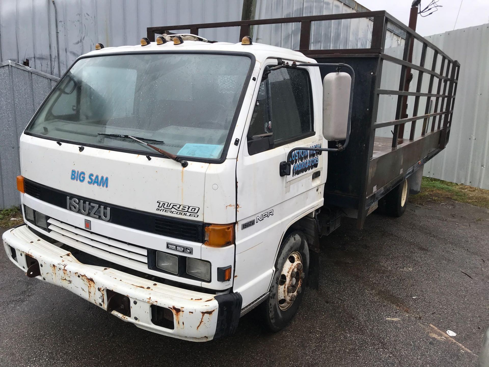 1994 Isuzu NPR, Diesel, 68,097 Miles Showing, 5 Spd, 18' Steel Flatbed w/ Sides, Needs Glow Plugs, R - Image 14 of 16