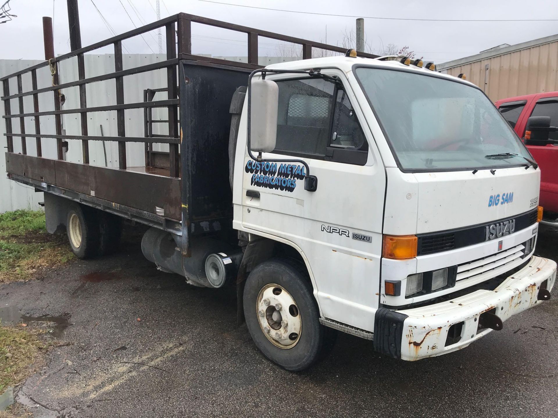 1994 Isuzu NPR, Diesel, 68,097 Miles Showing, 5 Spd, 18' Steel Flatbed w/ Sides, Needs Glow Plugs, R - Image 3 of 16