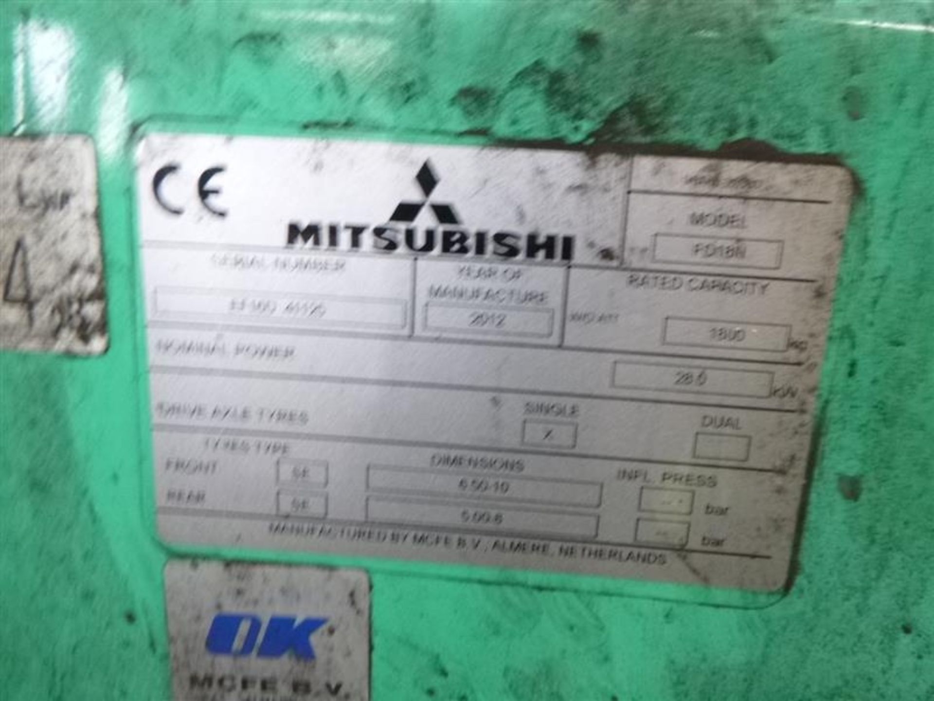 Mitsubishi FD18N Diesel Triple Mast Forklift Truck - 3R1-5 - Image 3 of 5
