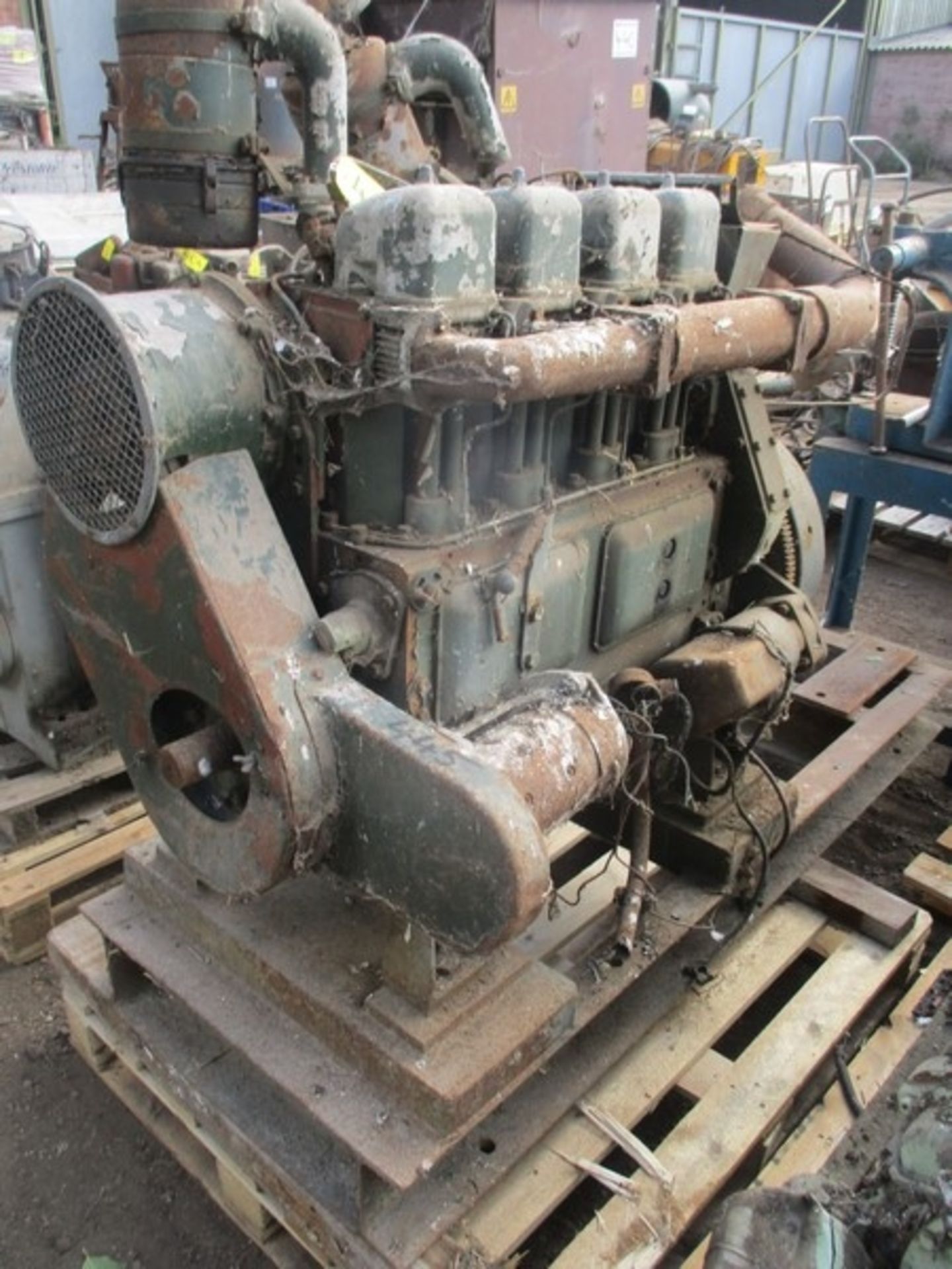 Ruston 4 Cyl Diesel Engine on Frame