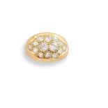 Bague boule de petit doigt en or jaune 18K (750°/00) sertie de diamants de taille [...]