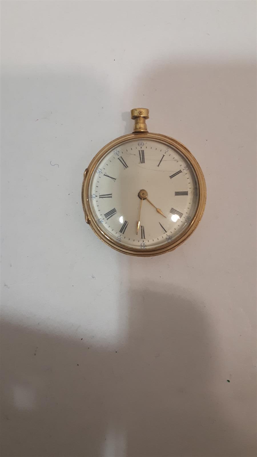 Montre de col en or 18K (750°/00). - Mouvement de Petitot à Langres. Manque. Poids [...]