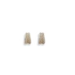 Paire de boucles d'oreilles en or gris 18K (750°/00) à motif de godron doubles [...]