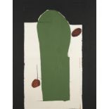 Joël LEICK (Né en 1961). Composition noire, blanche, verte et rouge, 1992. Huile [...]