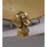 Pierre Nicolas TOURGUENEFF (1854-1912). Tête de chien. Bronze. Fondeur Susse Fres [...]