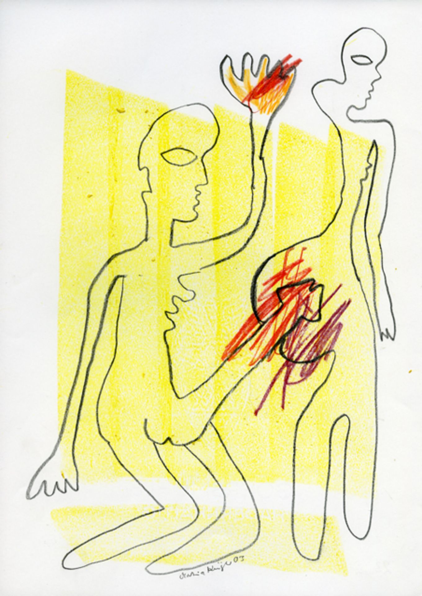 Martina KÜGLER (1945-2017). - Sang pour sang, 2002-2003. 4 dessins au crayon, [...] - Bild 3 aus 8