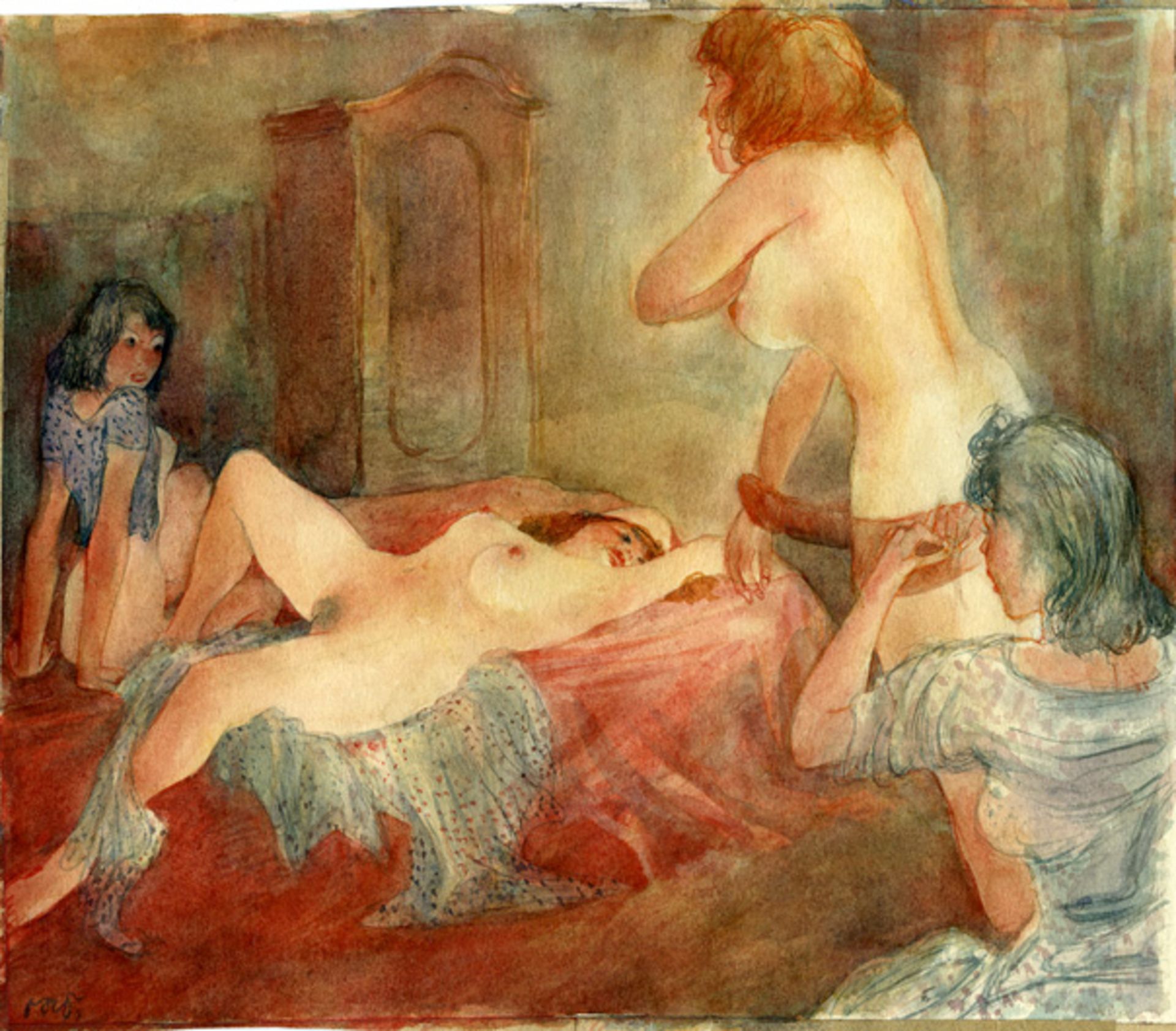 Otto Rudolf SCHATZ (1900-1961). - Le Joujou des demoiselles, vers 1930-40. Dessin à [...]