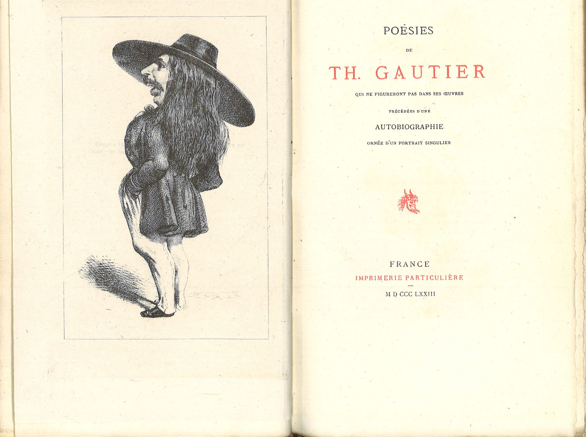 Théophile GAUTIER. Poésies de Th. Gautier qui ne figureront pas dans ses œuvres, [...]